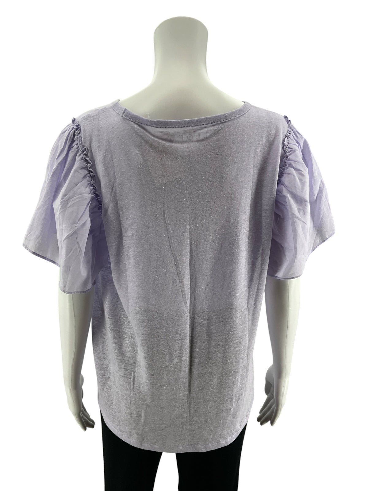 LOFT Lavender Linen &amp; Cotton Flutter Sleeve Top | Size Medium - ONLINE ONLY