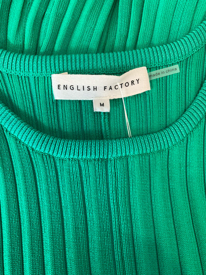English Factory Green Maxi Green Ribbed Knit Sleeveless Midi Dress Size Medium - Size M
