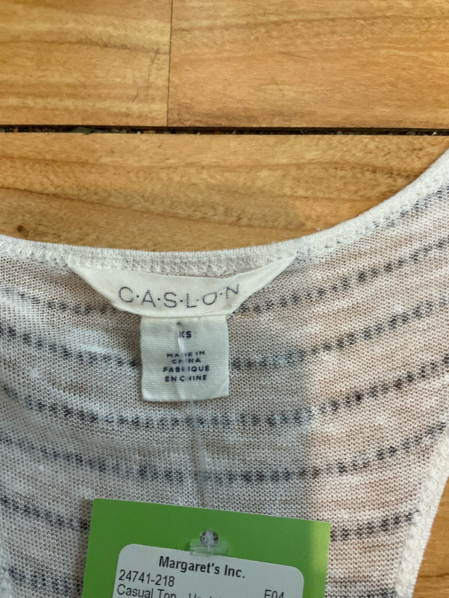 Caslon Linen Racerback Striped Tank Top Size XS