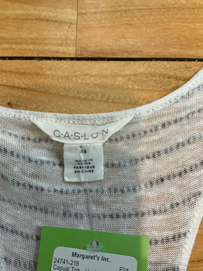 Caslon Linen Racerback Striped Tank Top Size XS