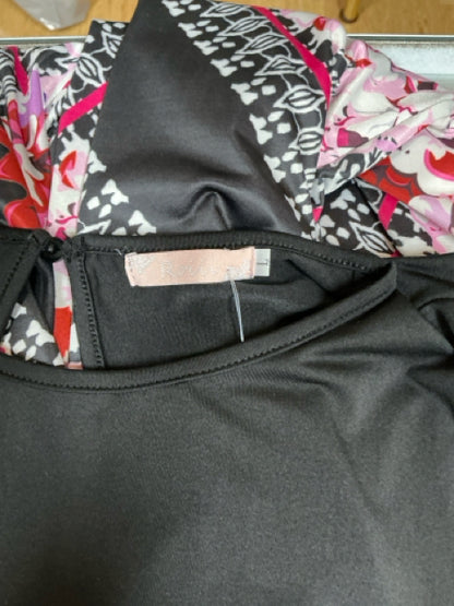 Ruby Rd. Size Large Mosaic Floral Sleeveless Maxi Dress Black Pink - ONLINE ONLY