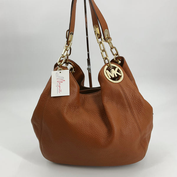 Micheal Kors Fulton Camel Pebble Purse - Margaret’s Fine Consignment