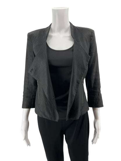 Helmut Lang Asymmetrical Drape Front Blazer Jacket Black Size XS/S