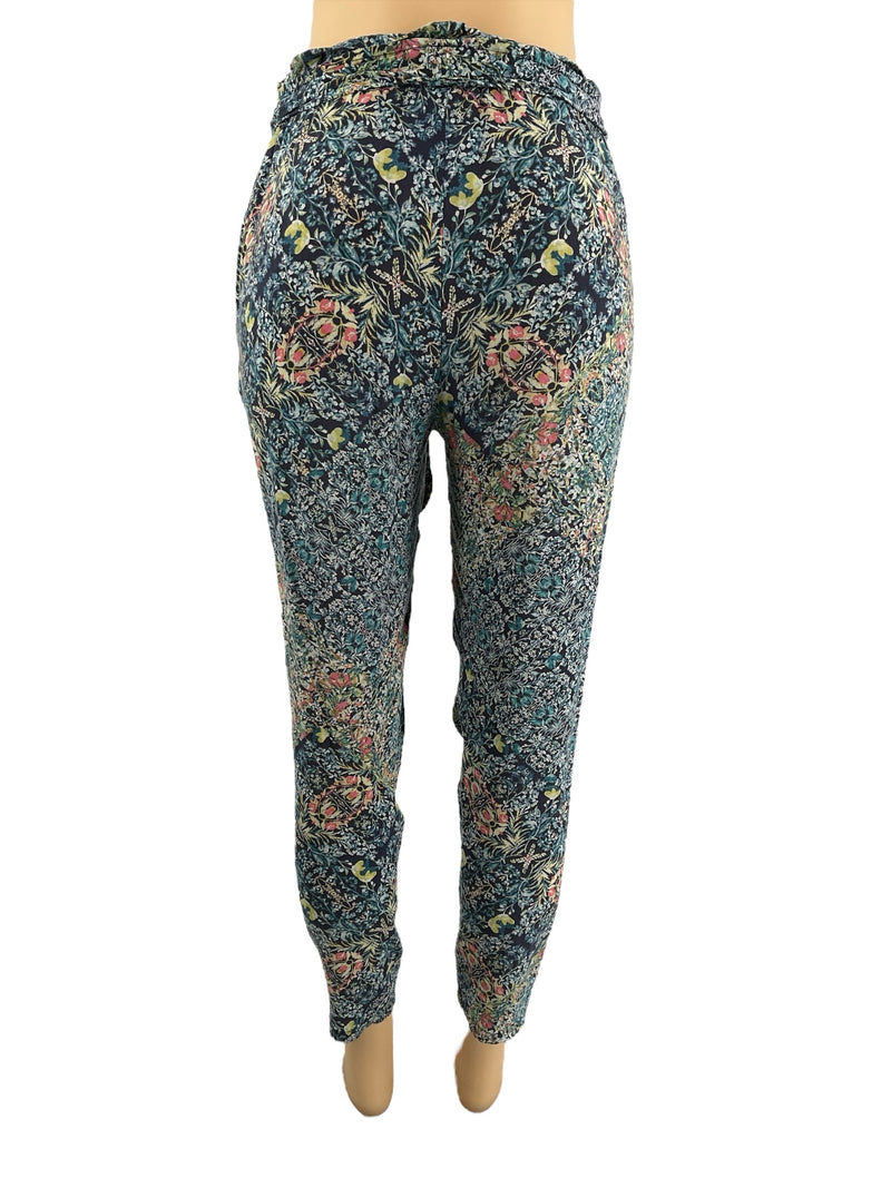 BCBG Blue/Pink Floral Pre-Owned Ladies Pants -Size Small - Margaret’s Fine Consignment