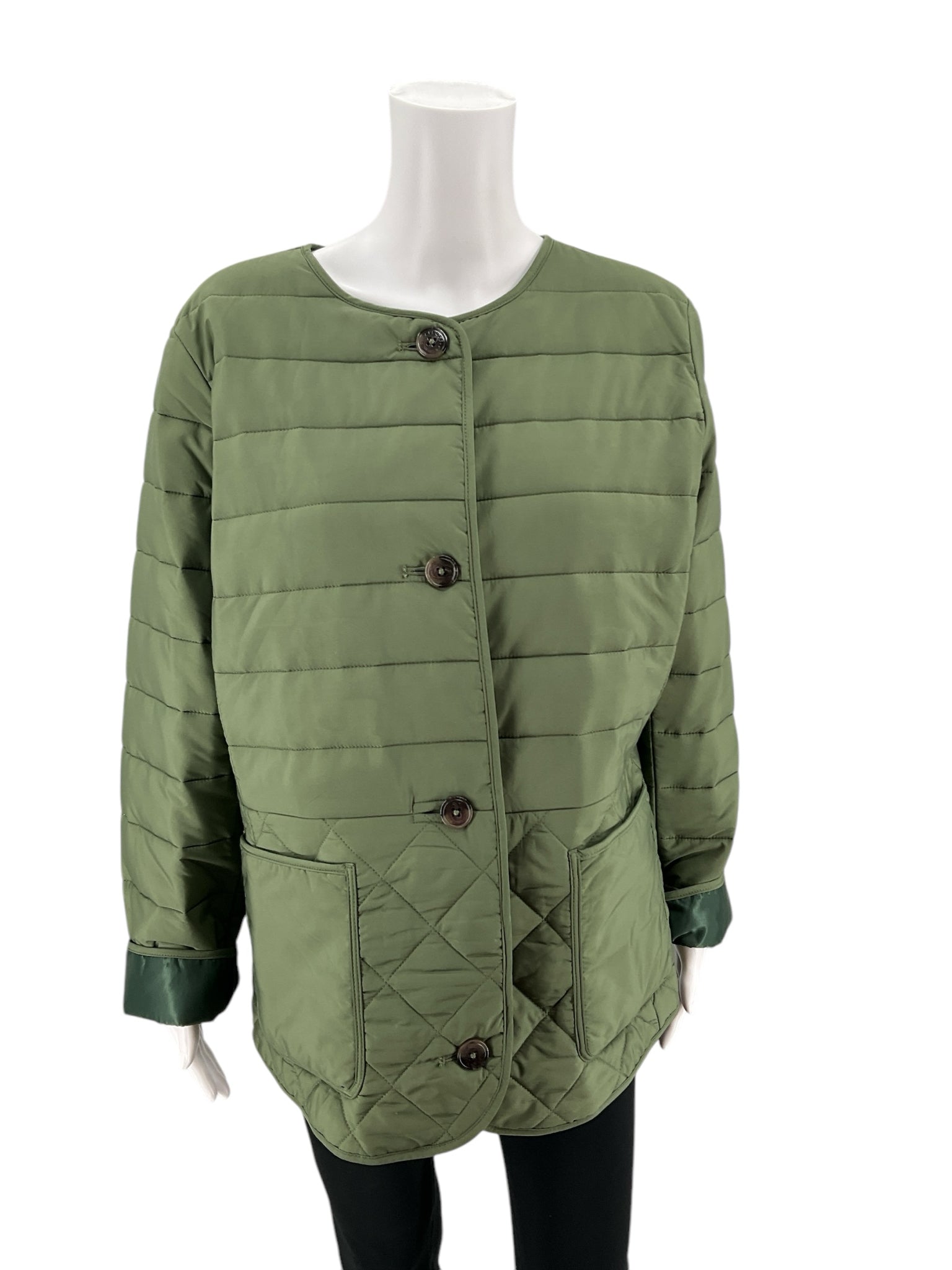 Talbots Olive Puffer Jacket Size XL