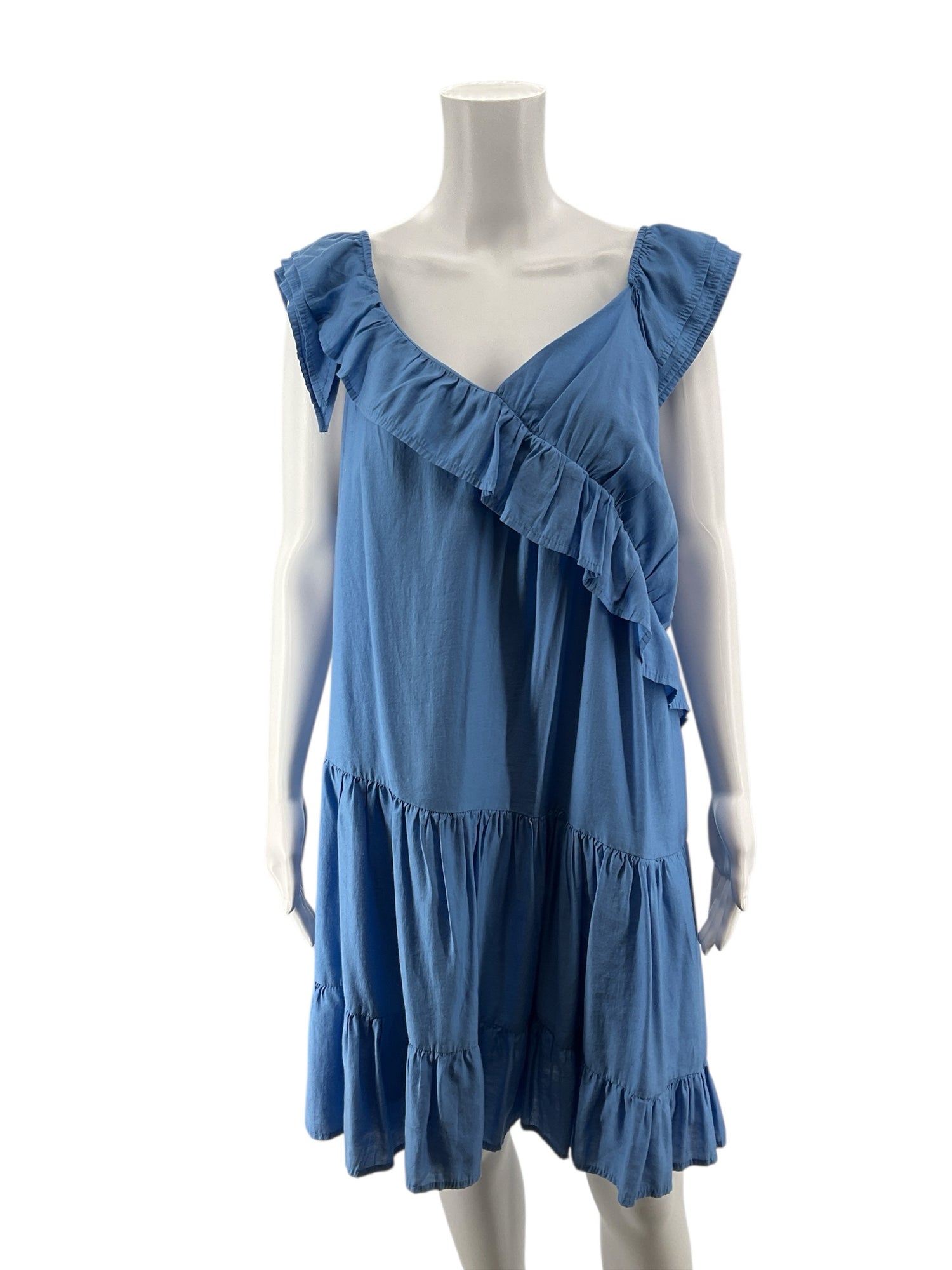 Arula Blue Solid Pre-Owned Ladies Dress - Size XL