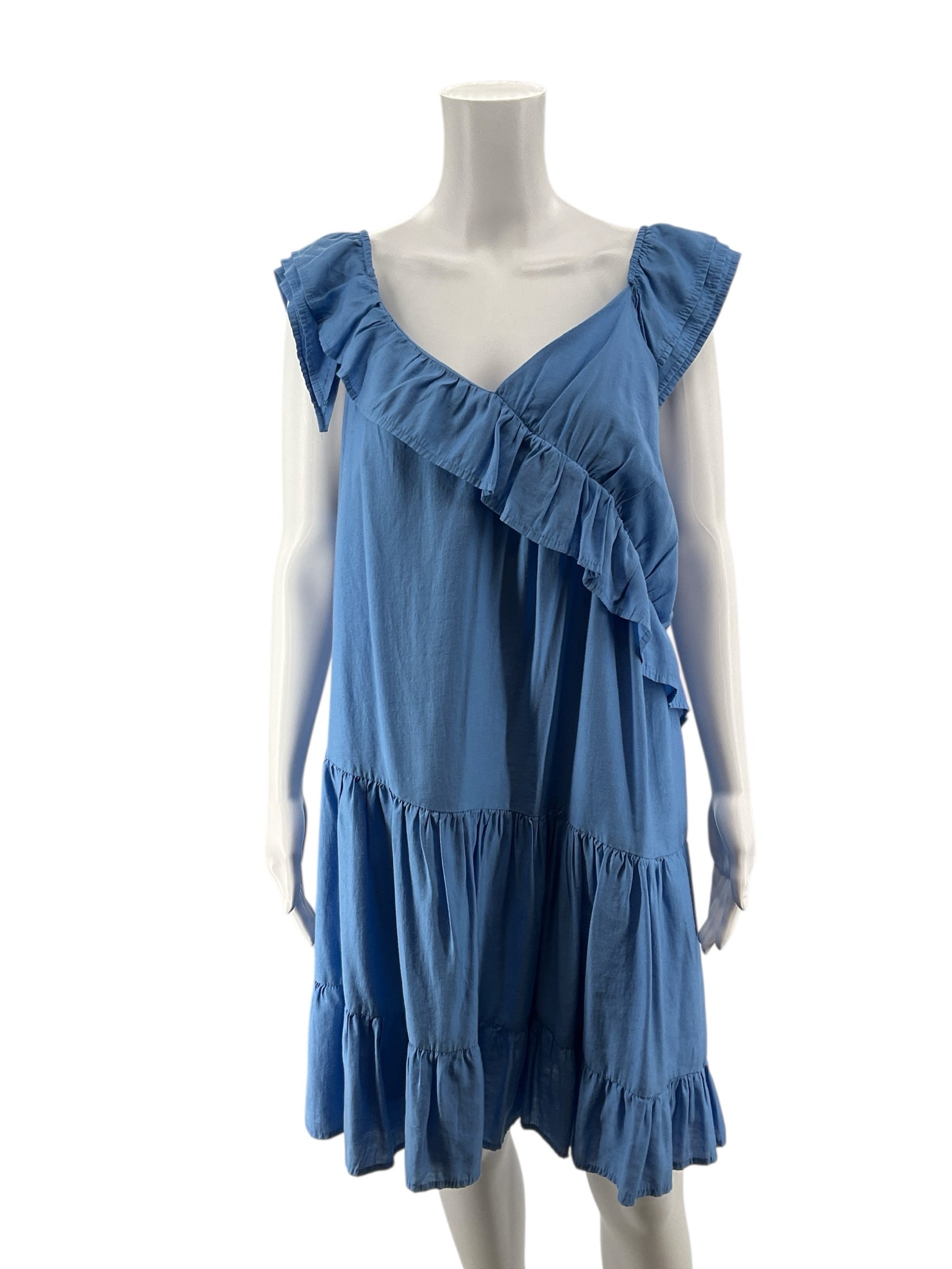 Arula Blue Solid Pre-Owned Ladies Dress - Size XL