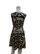 Diane von Furstenberg Tan/black Fit and Flare DVF Animal Print Wool Silk Flare Dress Size 0 - Size 0