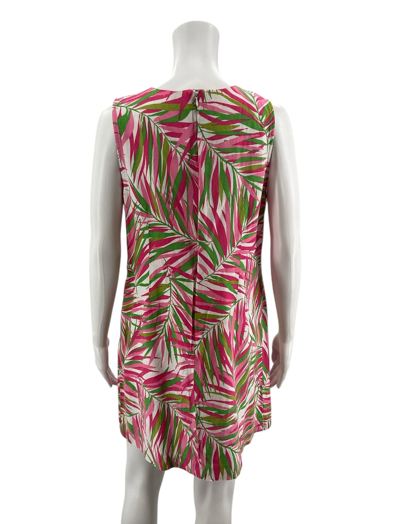 Ruby Rd Pink/White/Green Tropical Pre-Owned Ladies Dress - Size 12 Petite - Margaret’s Fine Consignment