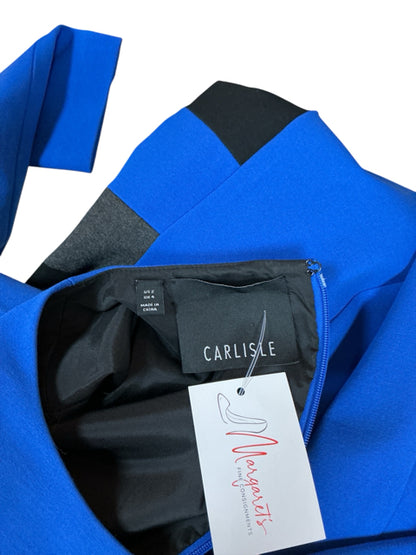 Carlisle Black/Blue Solid Pre-Owned Ladies Dress - Size 2