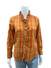 Tizzie Orange/Yellow Plaid Top Size Small - front view