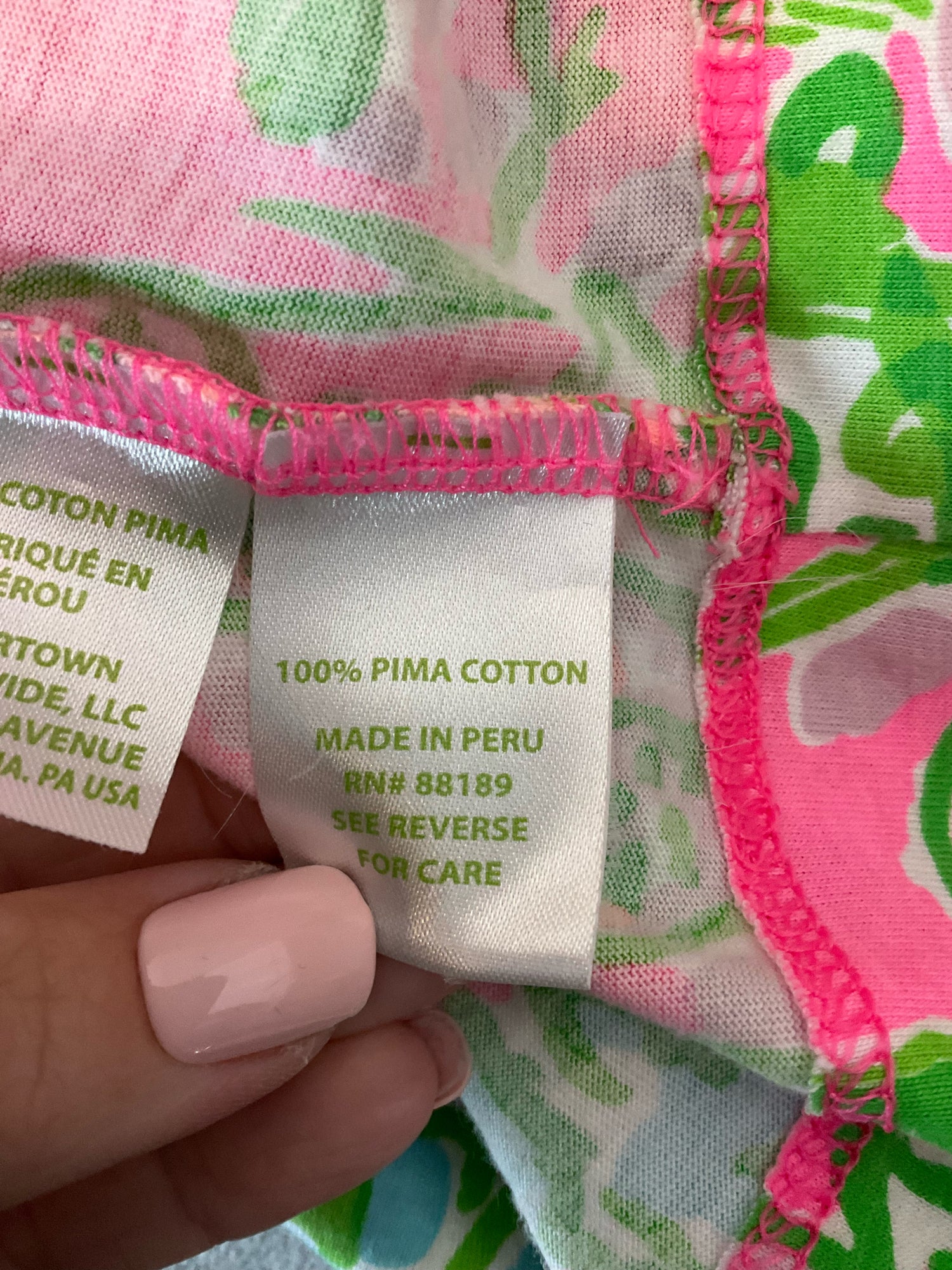 Lilly Pulitzer Marlowe Dress XS Pink Floral Lobstah Roll Pima Cotton