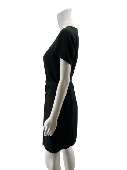 J.Crew Black Tie-Waist Short Sleeve Shift Dress Size 4
