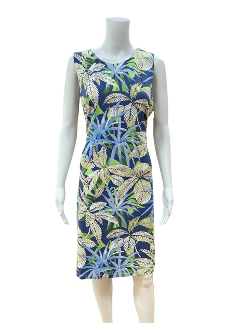 J.McLaughlin Catalina Cloth Tropical Palm Print Sheath Dress Size Medium