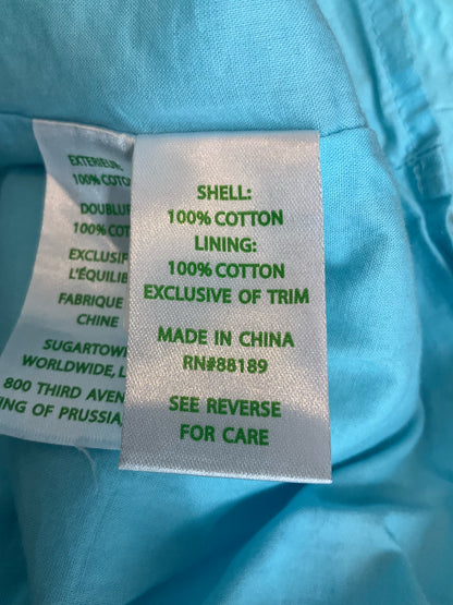 Lilly Pulitzer Kenzie Dress Size 6 Resort Aqua Gold Beaded V-Neck Mini