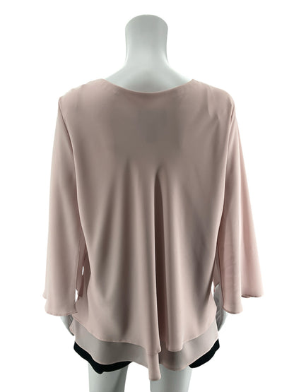 Frank Lyman Blush Pink Flutter Sleeve Chiffon Tunic Top Size 14 - ONLINE ONLY