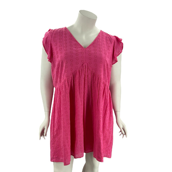 Andree Pink Eyelet Pre-Owned Ladies Dress - Size 2X - Margaret’s Fine Consignment