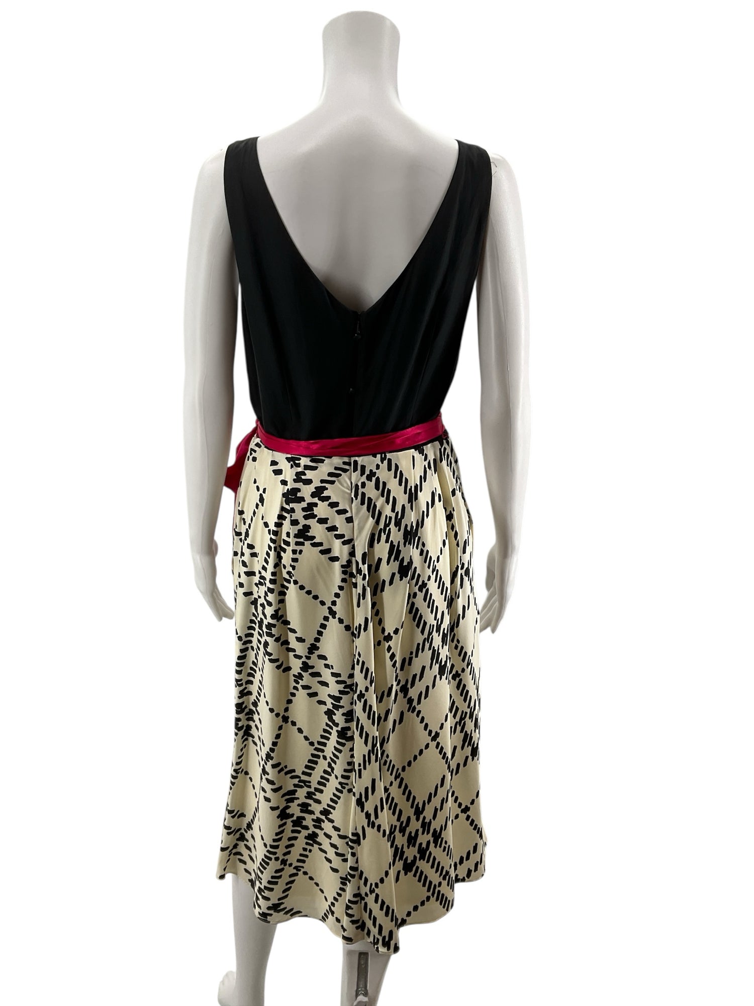 Lilly Pulitzer black/tan A-Line Trista Dress Silk Chain Link Print Size 10 - Size 10