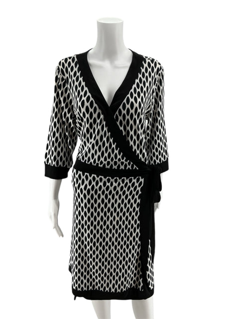 Alfani Black/White Print Dress Size XL