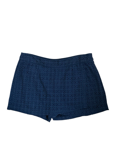 Cabi Navy Blue Eyelet Cotton Skorts Scalloped Hem Size 8