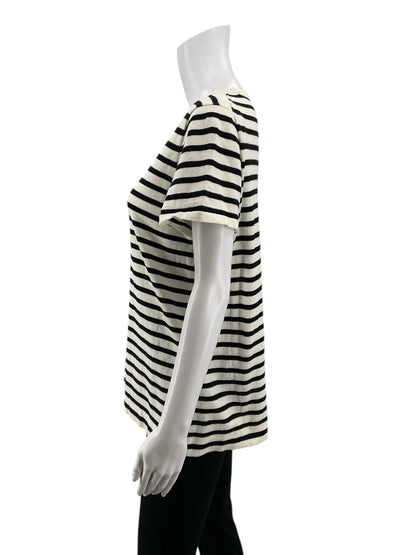 J.Crew White &amp; Black Striped Casual Top – Women’s Size XL – ONLINE ONLY