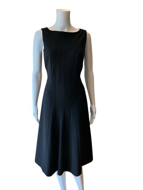 Talbots Black Sleeveless A-Line Midi Dress Little Black Dress Size 6