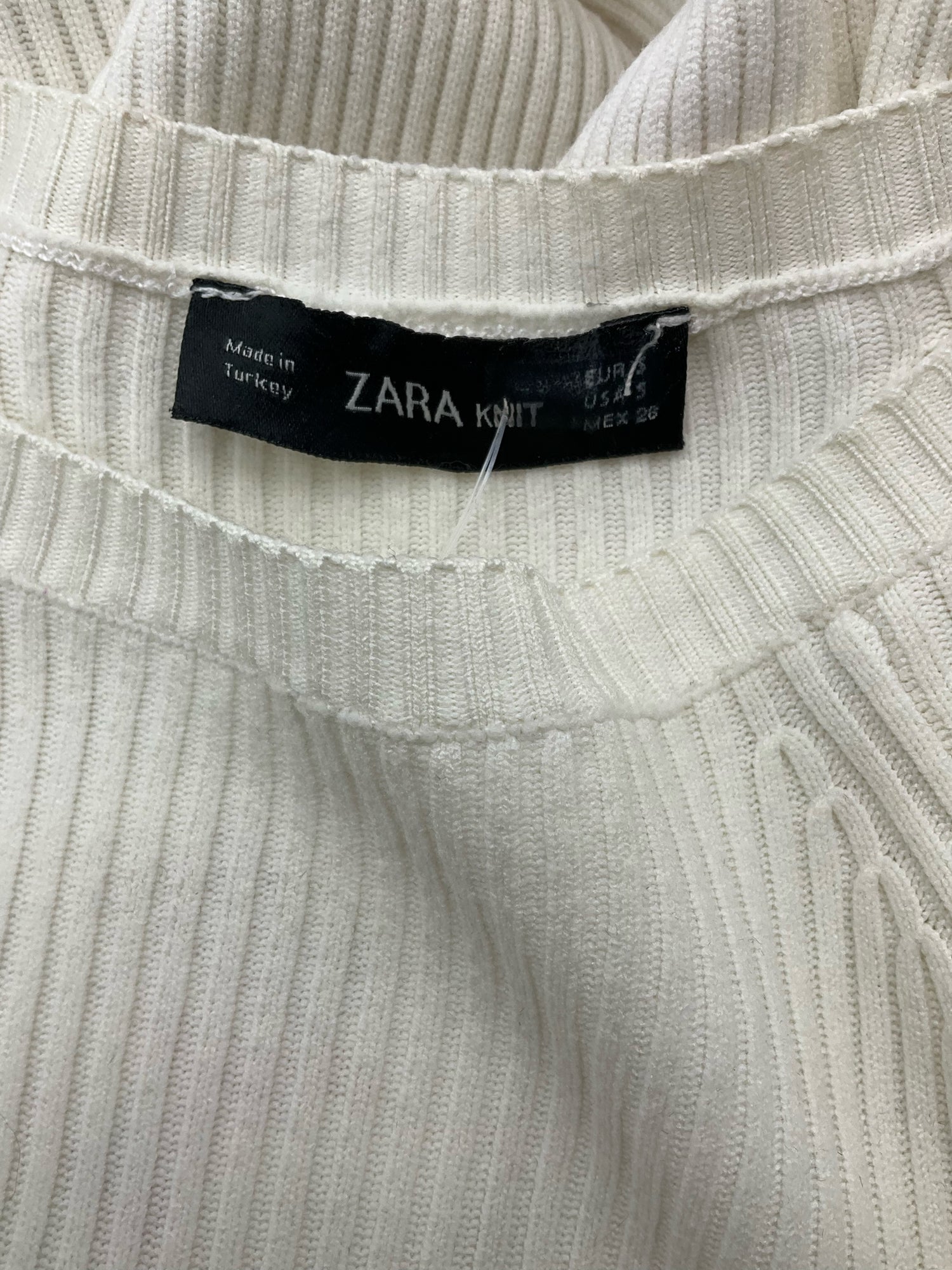 Zara Cream Ribbed Pre-Owned Ladies Dress - Size Small
