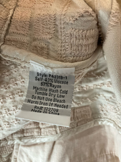 Johnny Was Giana Textured Embroidered Utility Jacket Cream Size Medium