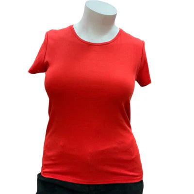 Red solid top for women, size XL, by Lauren, new with tags, showcasing a stylish design and vibrant color.