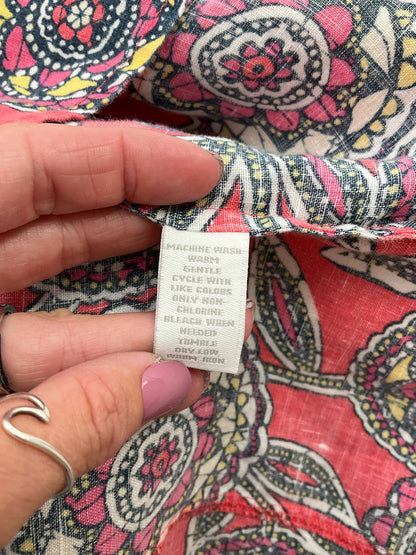 Charter Club Coral/Multi Print Pre-Owned Ladies Top - Size 4