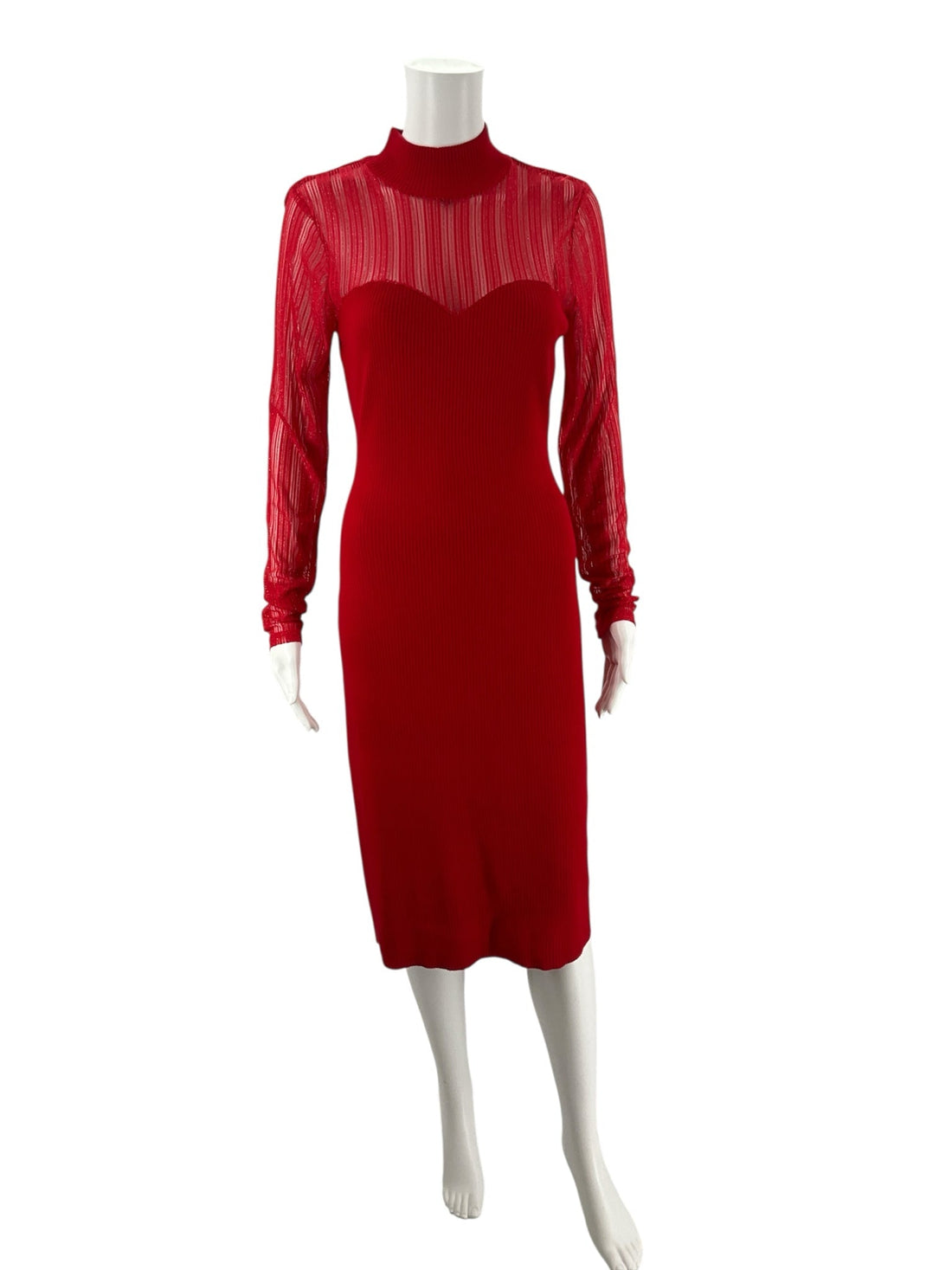 Almost Famous Red Ribbed Pre-Owned Ladeis Dress - Size Large - Margaret’s Fine Consignment