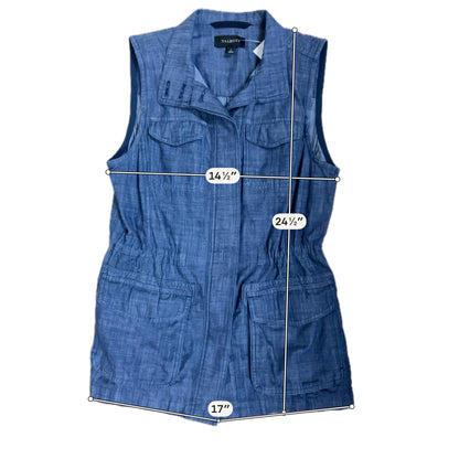 Talbots Chambray Sleeveless Romper Blue Cotton Utilitarian Size Small