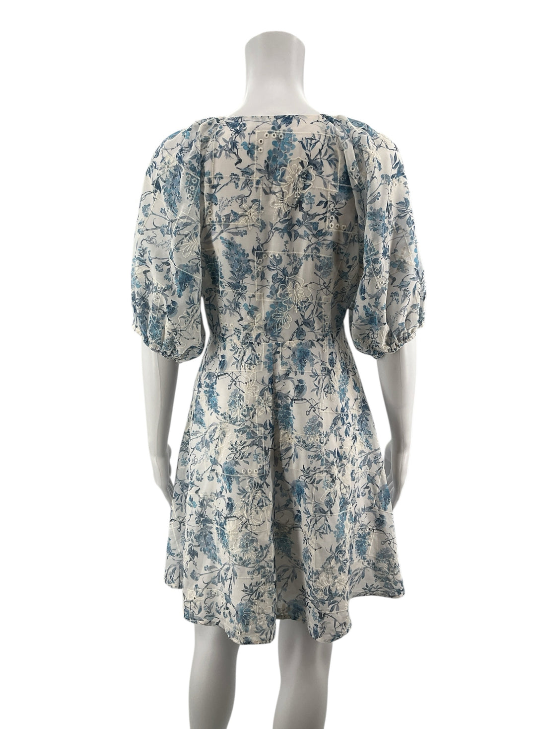 Lucy Paris White/Blue Floral Pre-Owned Ladies Dress - Size Small