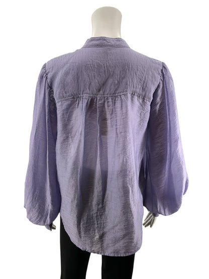 Anthropologie Dusty Lavender Long Sleeve Button Down Blouse Size Small - ONLINE ONLY