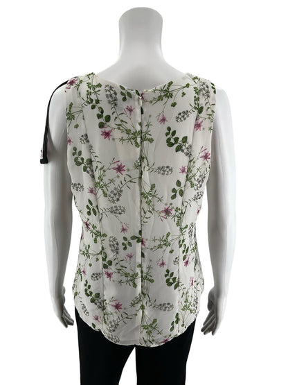 Ann Taylor Factory Floral Asymmetrical Drape Sleeveless Blouse | Size Small- ONLINE ONLY
