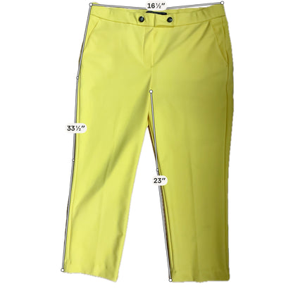 JEL Atelier Yellow Tech Stretch Cropped Capri Pants Size L - ONLINE ONLY
