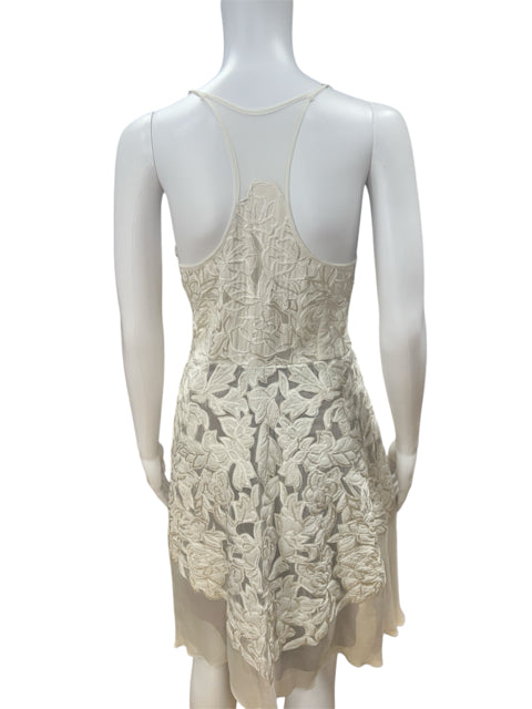 Tracy Reese Cream Floral Dress Size 10 - rear veiew