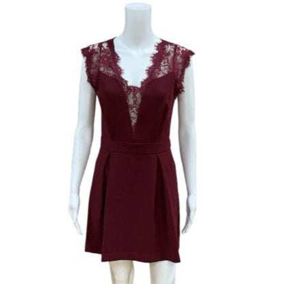 BCBGeneration Maroon Solid Ladies Pre-Owned Dress - Size 6 - Margaret’s Fine Consignment