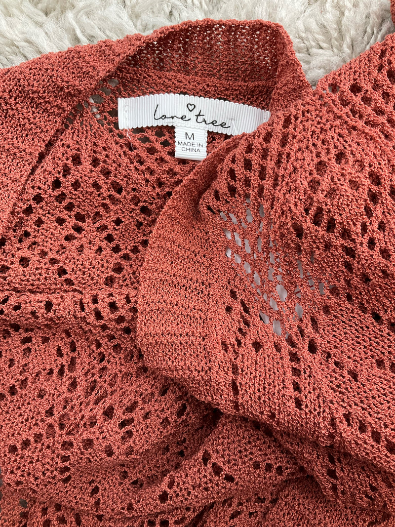 Love Tree Salmon Solid Pre-Owned Ladies Shrug - Size Medium