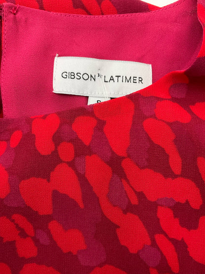 Gibson Latimer Red/Maroon Print Pre-Owned Ladies Dress - Size Small