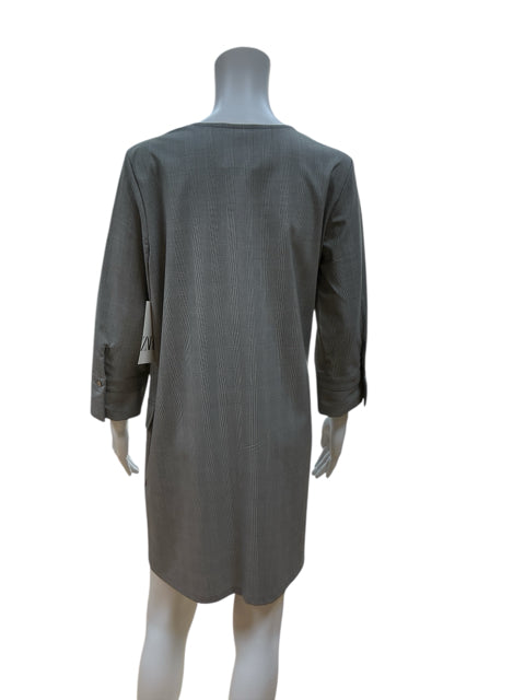 Zara Plaid V-Neck Zipper Tunic Dress Size Medium NWT