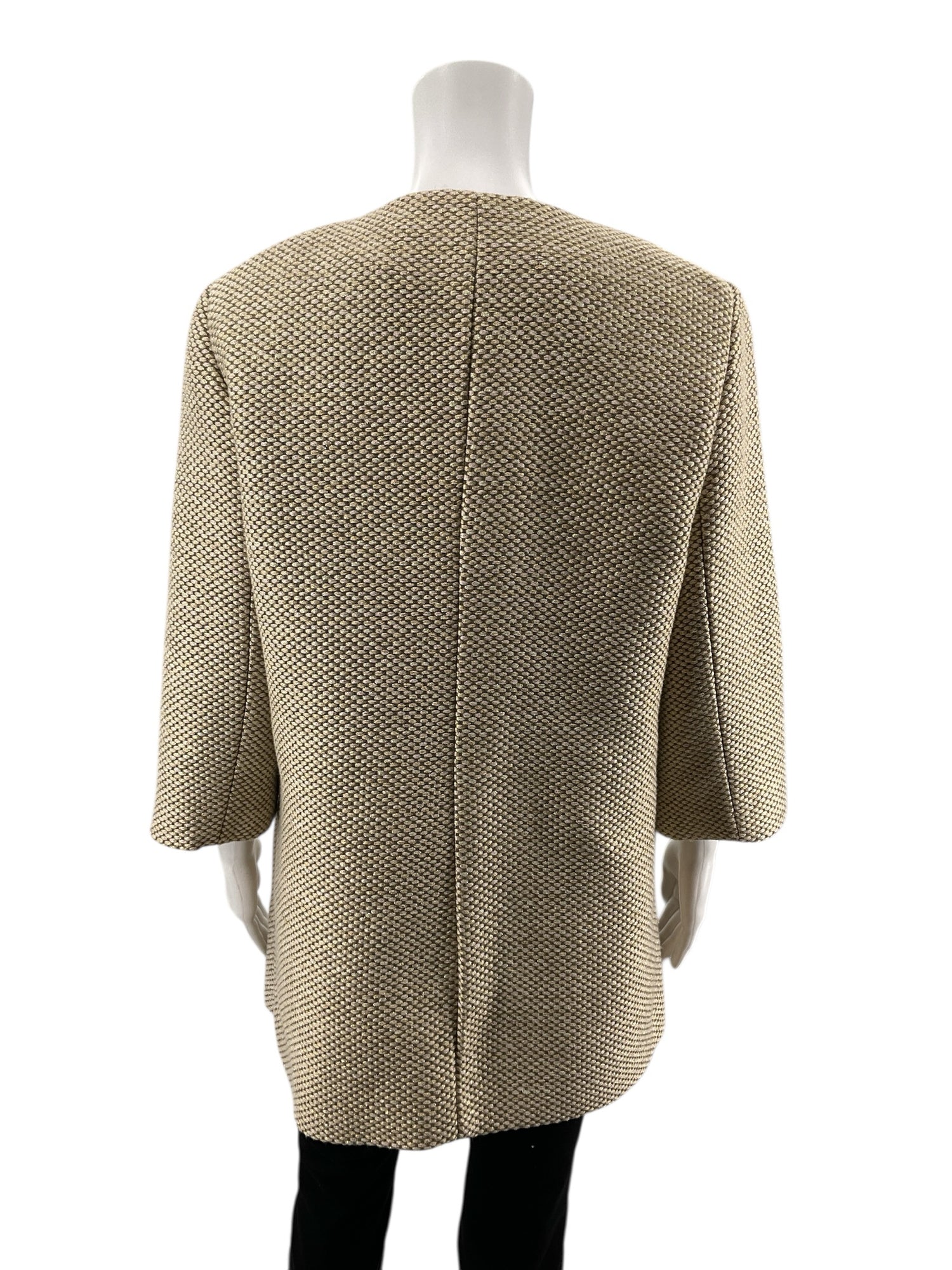 Mercer &amp; Madison Cream/Gold Solid Pre-Owned Ladies Jacket - Size Large - Margaret’s Fine Consignment