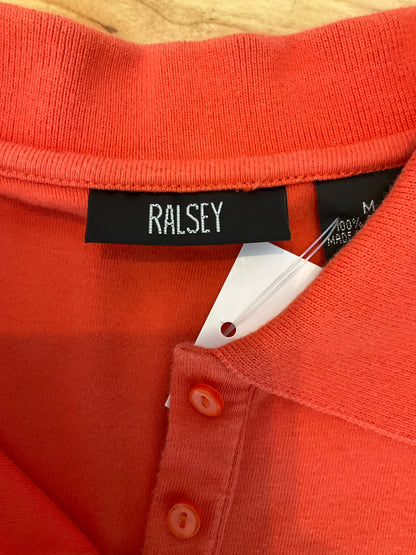Ralsey Sleeveless Polo Top 100% Cotton Coral Orange Embroidered Cocktail Medium