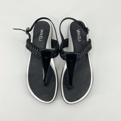 VANELi Aliz Black Braided T-Strap Platform Sandals Size 7
