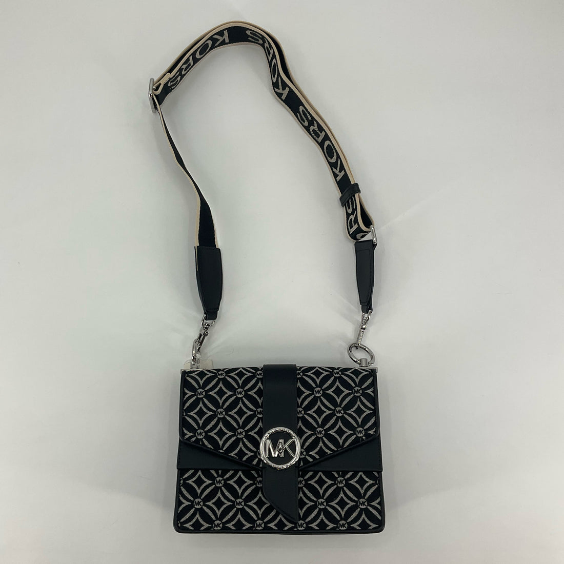 Michael Kors Jet Set Charm Jacquard Logo Crossbody Bag Black