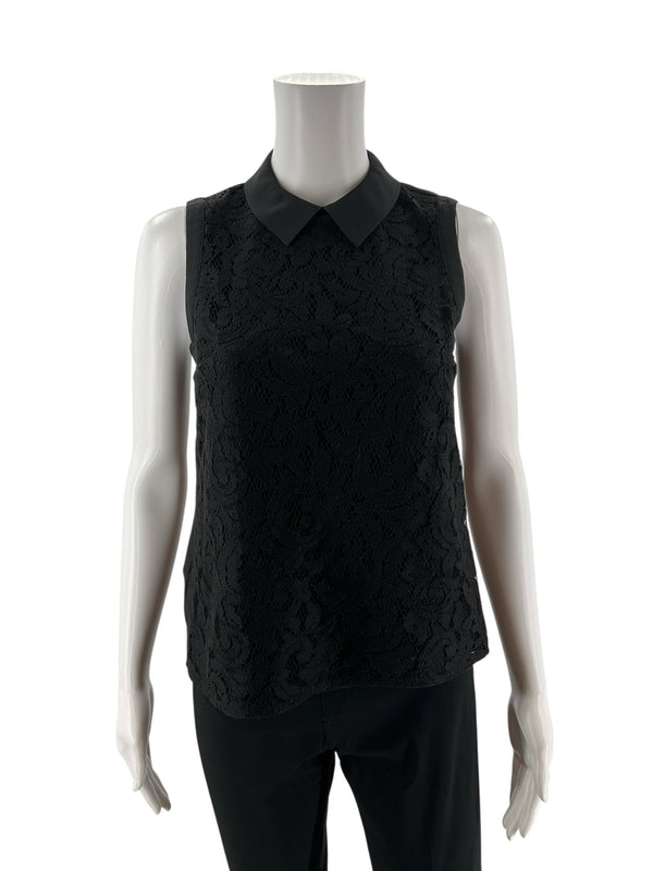 Ann Taylor Black Lace Pre-Owned Ladies Top - Size XS Petite