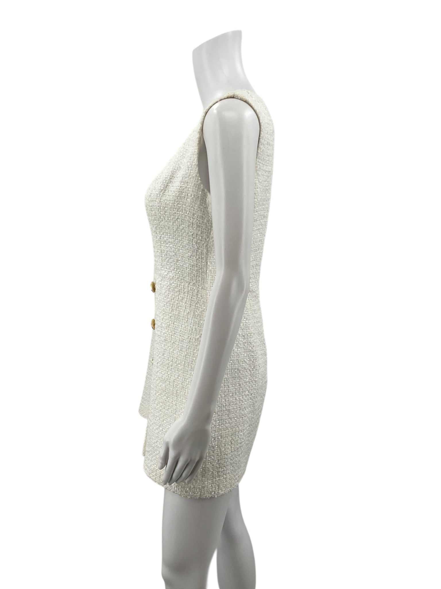 Lilly Pulitzer White Tweed Pre-Owned Ladies Dress - Size 4