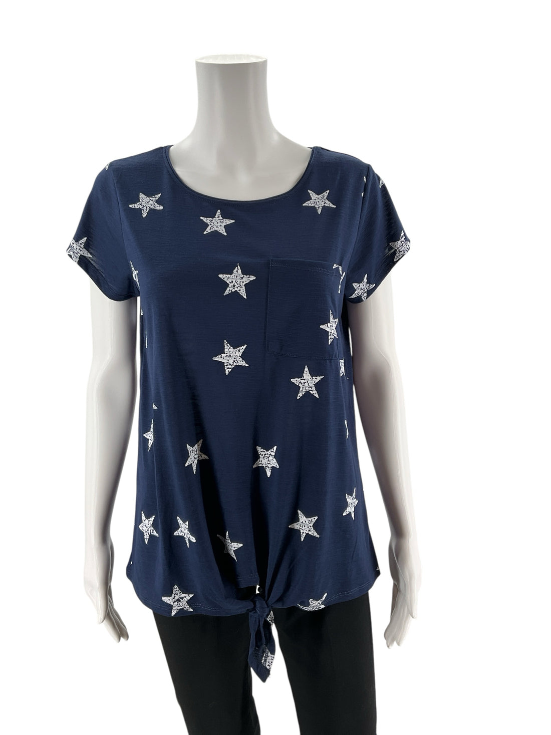 Ronnie Salloway Navy/White Stars Pre-Owned Ladies New with Tags Top - Size Small - Margaret’s Fine Consignment