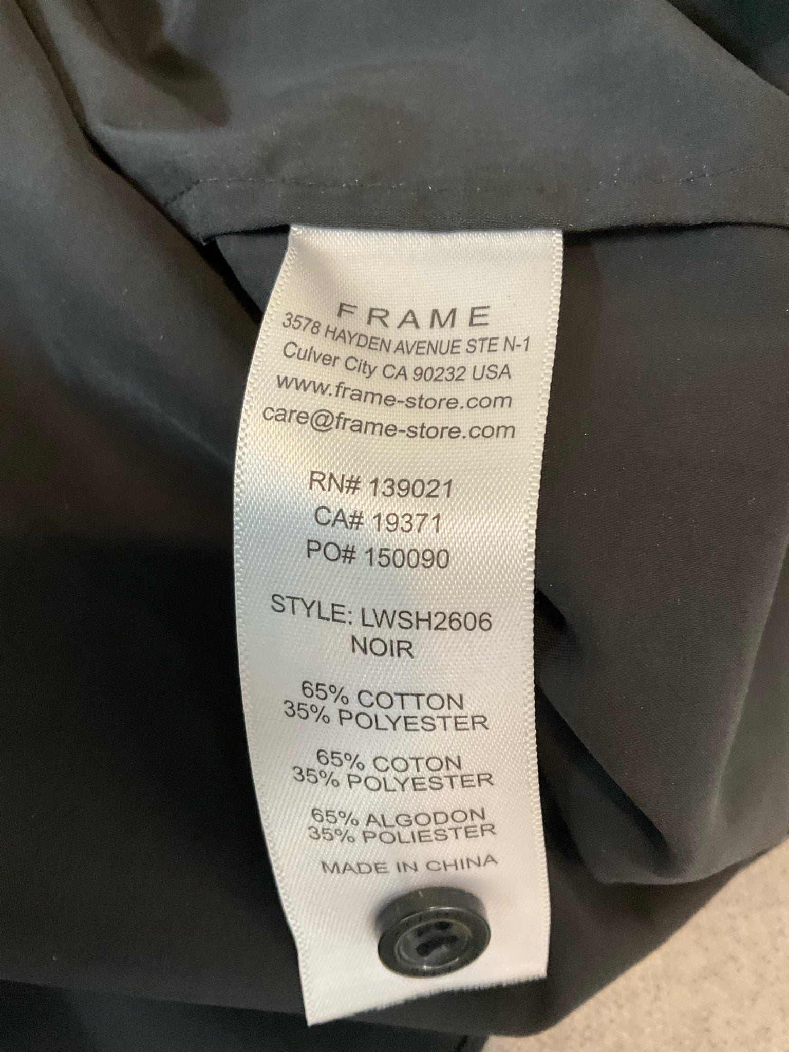 Frame Black Short Sleeve Voluminous Puff Sleeve Poplin Shirt Black Size Small - Size S