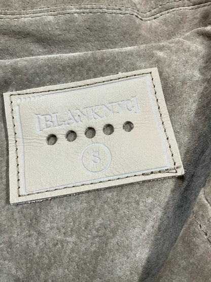 [BLANKNYC] Suede Moto Jacket Taupe Cropped Leather Biker Jacket Size Small